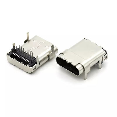 TOP MOUNT Doorgaand gat SMT Type 24Pin USB 3.1 C vrouwelijke connector voor PCB
