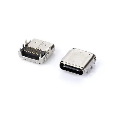 24 pin USB Type C Vrouwelijke connector DIP+SMT 3.4 Voorste aansluiting en achterste aansluiting voor oplaadkabel