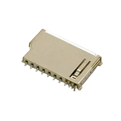 kwaliteit  Short Body 9Pin SD Memory Card Connector Push Push Type Copper Shell Fabriek
