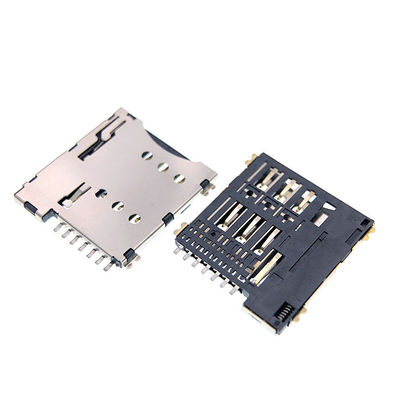 kwaliteit  Push Pull Type Micro 7p SIM Card Socket Connector 1.35mm Height For PCB Fabriek