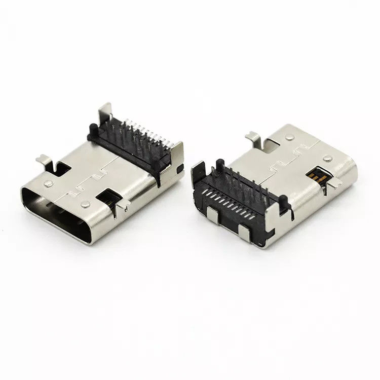 Koperlegering USB Female Connector SMT Type 24Pin USB 3.1 C Socket