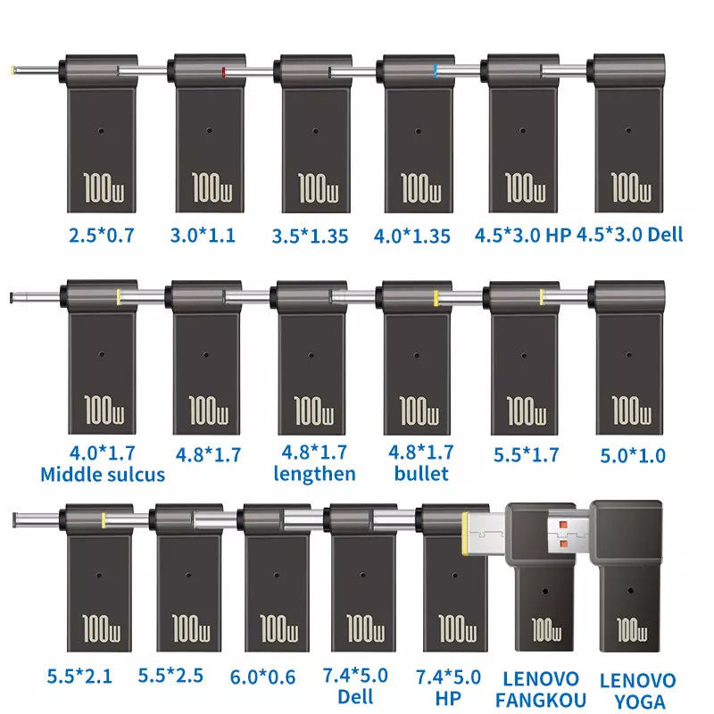 100w Stekker Adapter Type C Naar Video Rond Snel Opladen Mannelijk 18.5v - 20v