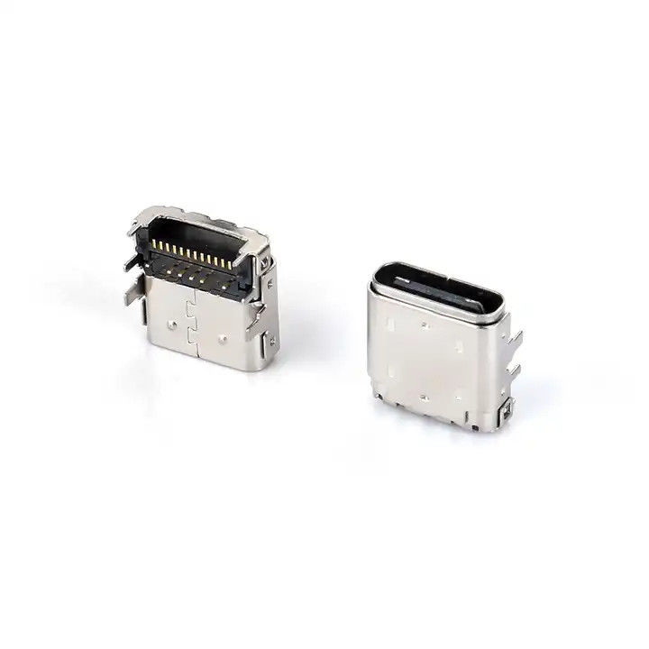 24 pin USB Type C Vrouwelijke connector DIP+SMT 3.4 Voorste aansluiting en achterste aansluiting voor oplaadkabel