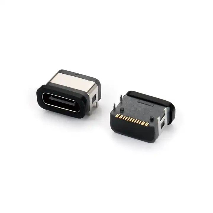 Waterdichte poort 16 pin USB Type C Vrouwelijke connector SMT Vier-pin DIP Aan boord Socket