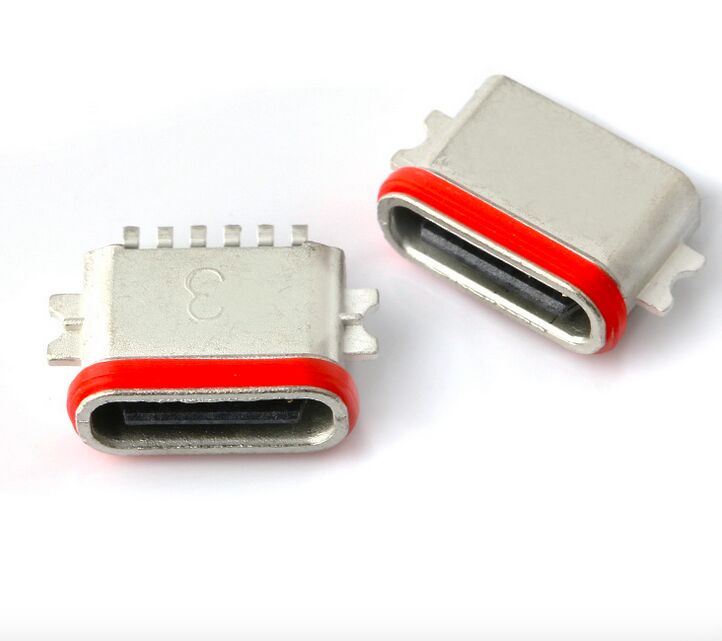 Professionele fabrikant van waterdichte USB Type C 6P Full SMT Connector IP67 USB 3.1 SMD Connector