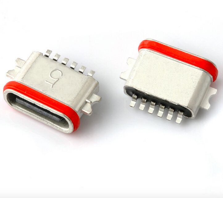 Professionele fabrikant van waterdichte USB Type C 6P Full SMT Connector IP67 USB 3.1 SMD Connector