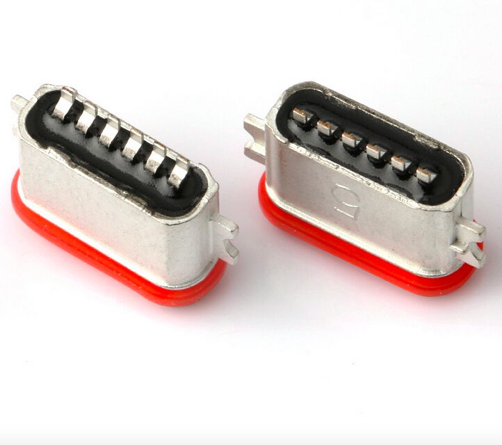Professionele fabrikant van waterdichte USB Type C 6P Full SMT Connector IP67 USB 3.1 SMD Connector