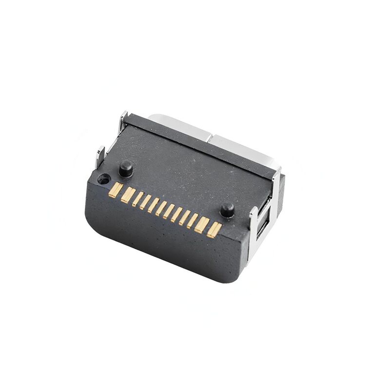 Type C 16 pin vrouwelijke aansluiting Horizontale SMT-montage waterdichte USB-aansluiting 5A 20V