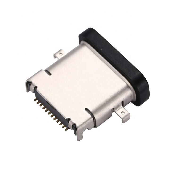 Waterdichte USB 3.1 Type C 24-pins Female Connector Horizontale SMT DIP Montage Zinkplaat USB Socket