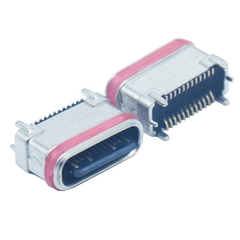 Waterdichte SMD Verticale Zink Poedermetallurgie 24-pins Vrouwelijke Type-c Connector USB Oplaadpoort Plug