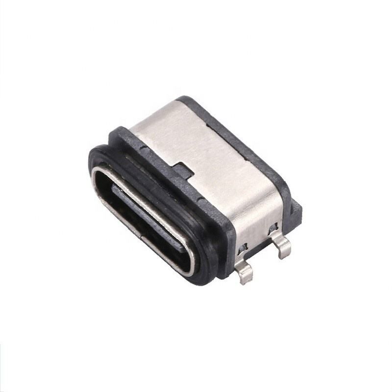 Type C 6-Pin Female IPX7 Waterdichte USB Connector Horizontale SMT Montage Gegevensoverdracht