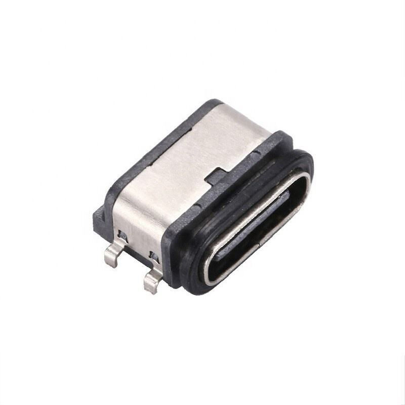 Type C 6-Pin Female IPX7 Waterdichte USB Connector Horizontale SMT Montage Gegevensoverdracht
