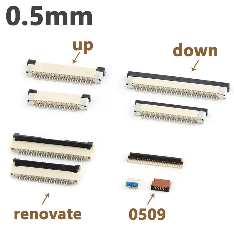 FPC Connector 0.5 Pitch Horizontaal Smt Flip-lock Type Boven Boven Onder Onder Contact 4-60 pin