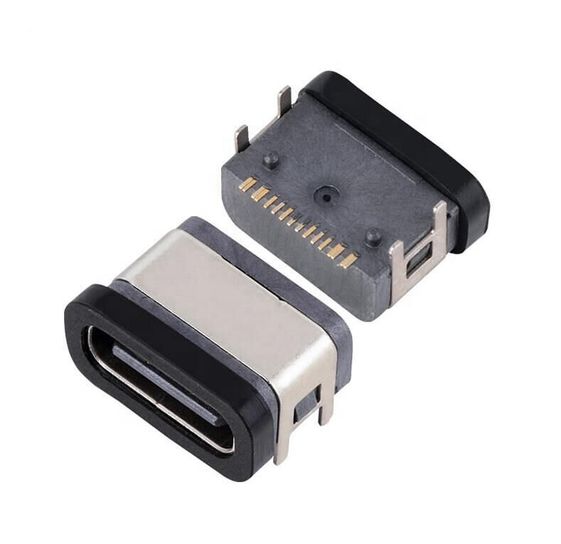 16 pin USB Vrouwelijke connector Waterdicht Type-c Socket SMT IPX7