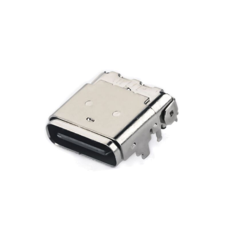 24 pin USB 3.1 type C vrouwelijke hybride rechthoekige ontvangerconnector voor telefoonopladen en snelle gegevensoverdracht