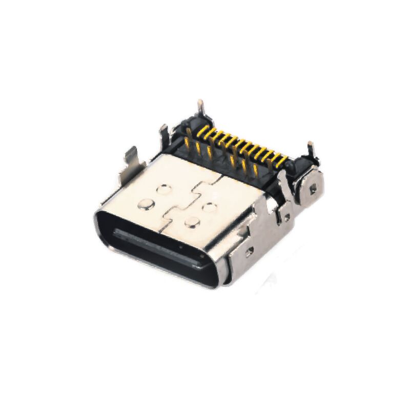 24 pin USB 3.1 type C vrouwelijke hybride rechthoekige ontvangerconnector voor telefoonopladen en snelle gegevensoverdracht