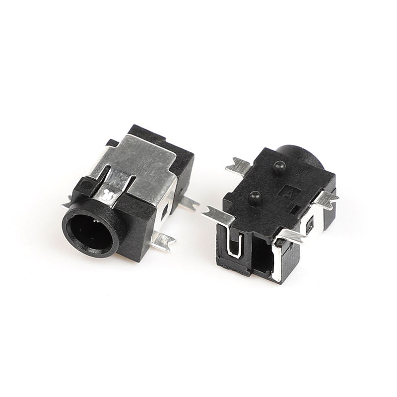 4-pin SMT SMD 1.3mm Zwart Fosfor Bronzen 12V 1A DC Vrouwelijke Audio Video Jack Socket Nylon Housing Rechthoek Connectors