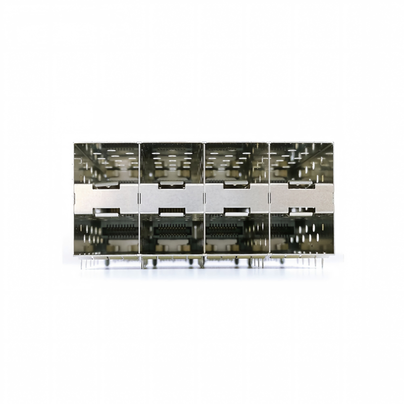 8-poorten 160pin SFP+ Press-Fit Small-form-factor Pluggable (SFP+) Connector Matrix Configuration 2x4 Port W/o Light Model