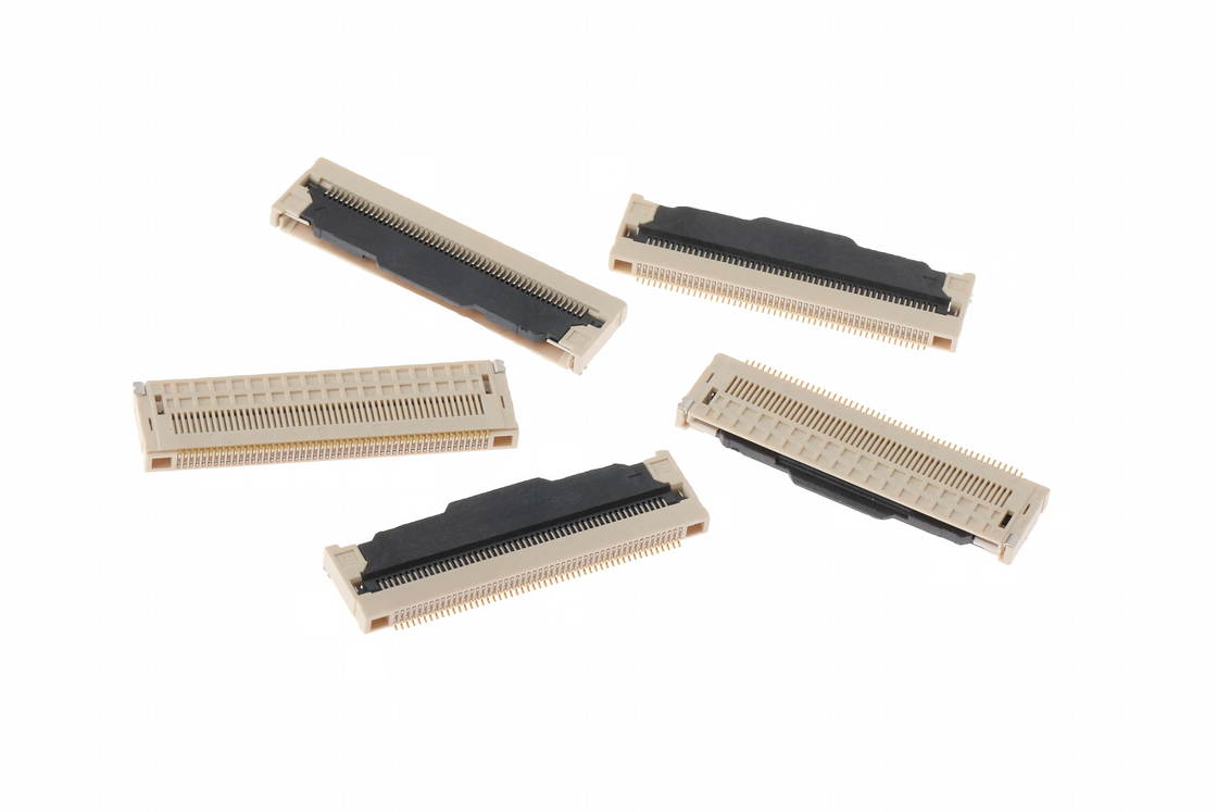 Hoge-temperatuur thermoplastische SMT-type bodemcontact flip-lock haakse ZIF H4.7mm FPC/FFC connector