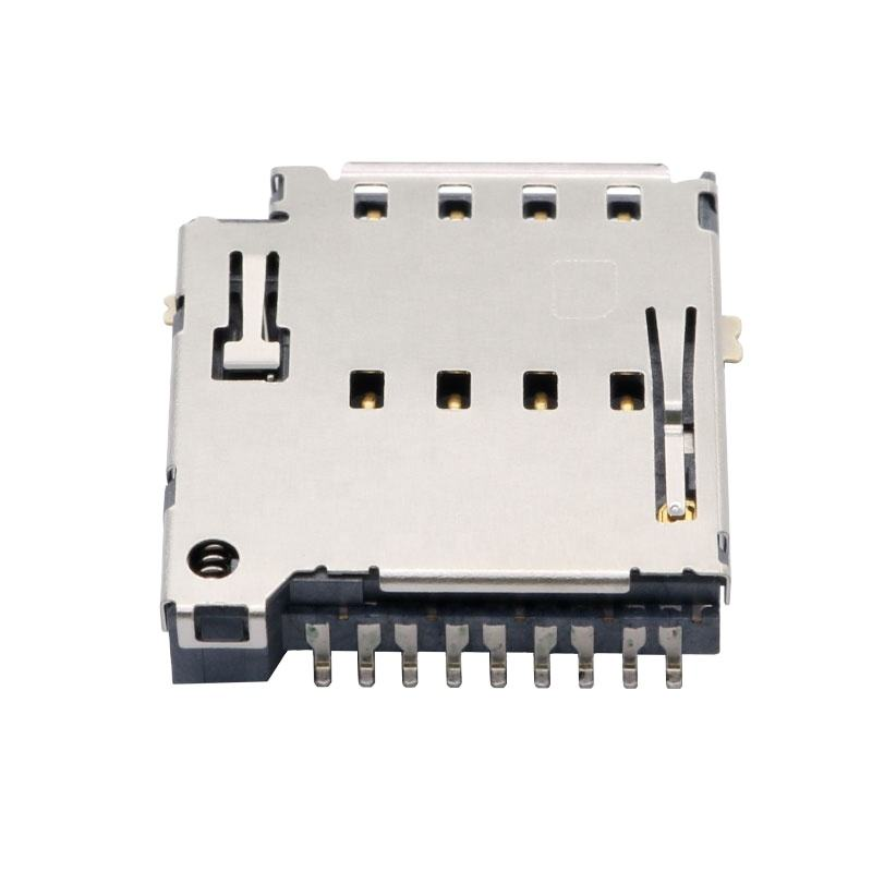 Anti-crush roestvrij staal schelp 5000 Invoegingen 8 pin Micro SIM Socket Connector