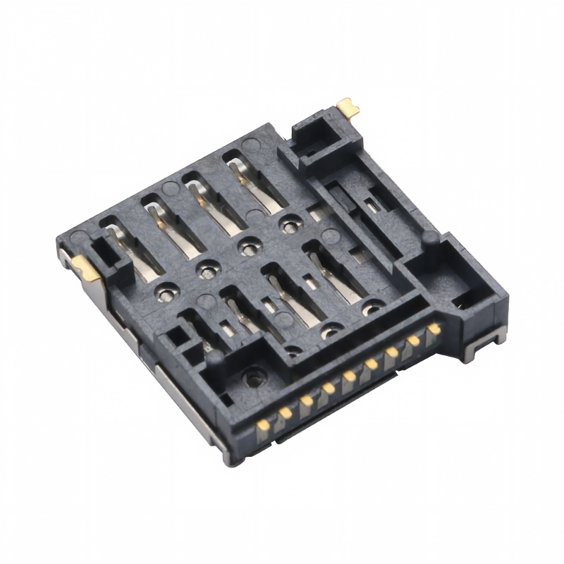 Anti-crush roestvrij staal schelp 5000 Invoegingen 8 pin Micro SIM Socket Connector