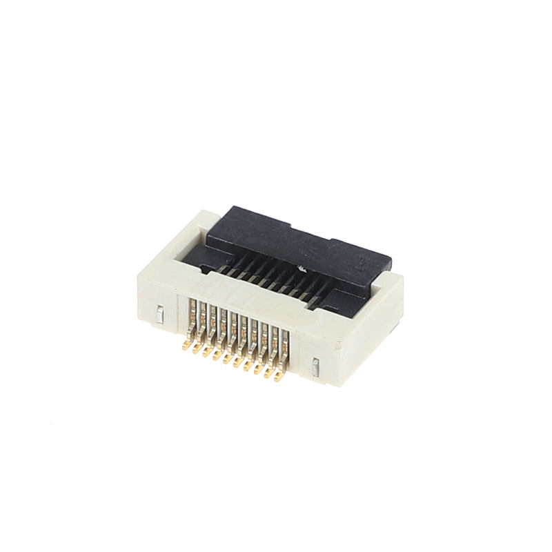 0,5 mm pitch vlindervergrendeling FFC/FPCH-connector horizontale onderaansluiting met 2,55H hoogte flip-cover voor Flat Flex-elektronica