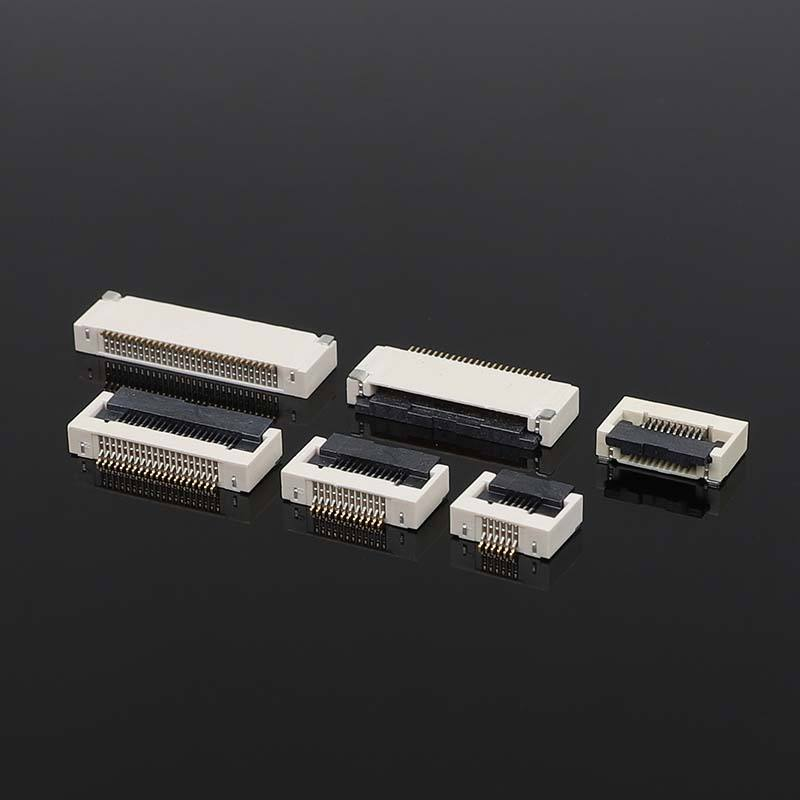 0,5 mm pitch vlindervergrendeling FFC/FPCH-connector horizontale onderaansluiting met 2,55H hoogte flip-cover voor Flat Flex-elektronica