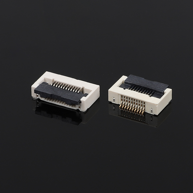 0,5 mm pitch vlindervergrendeling FFC/FPCH-connector horizontale onderaansluiting met 2,55H hoogte flip-cover voor Flat Flex-elektronica