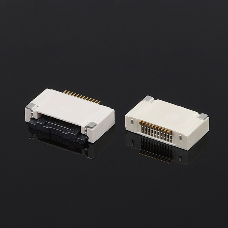 0,5 mm pitch vlindervergrendeling FFC/FPCH-connector horizontale onderaansluiting met 2,55H hoogte flip-cover voor Flat Flex-elektronica