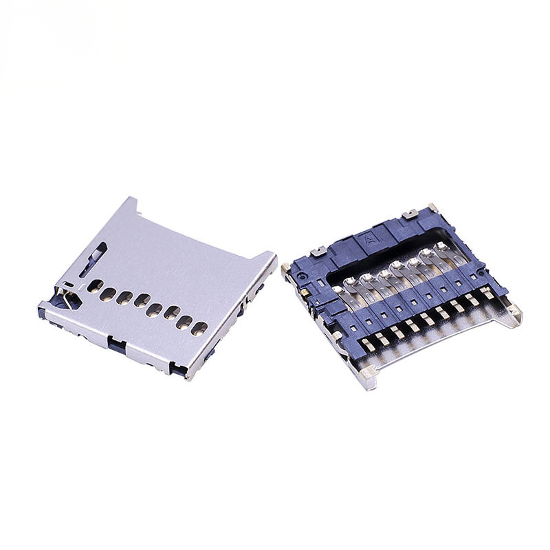 TF-kaart 8P met CD-pin H1.3 Roestvrijstalen Micro SD-kaarthouder USB elektronische connector voor PCB-toepassingen