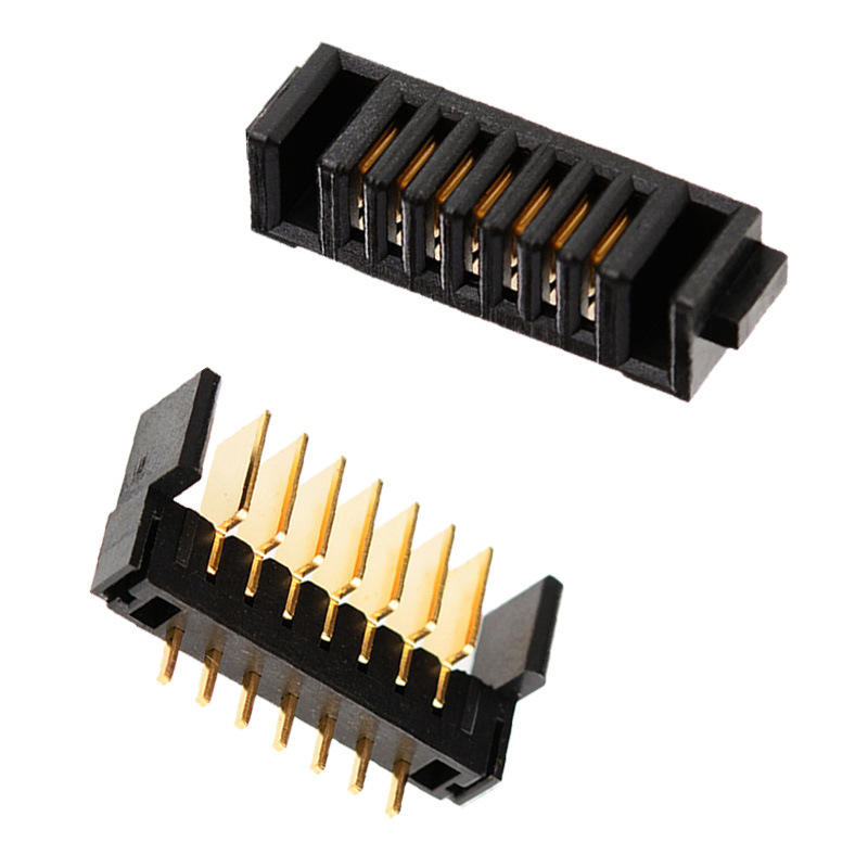 7-PIN vingerafdruk slot batterijhouder connector 2.0mm Afstand Inbreng blad PBT materiaal Fosfor Bronzen contacten