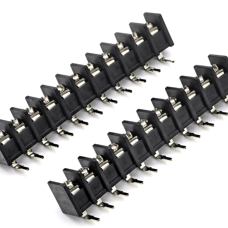 9.5mm Pitch Barrier Terminal Blocks 90 graden DIP Zwart 11P PA66 Materiaal 300V 25A