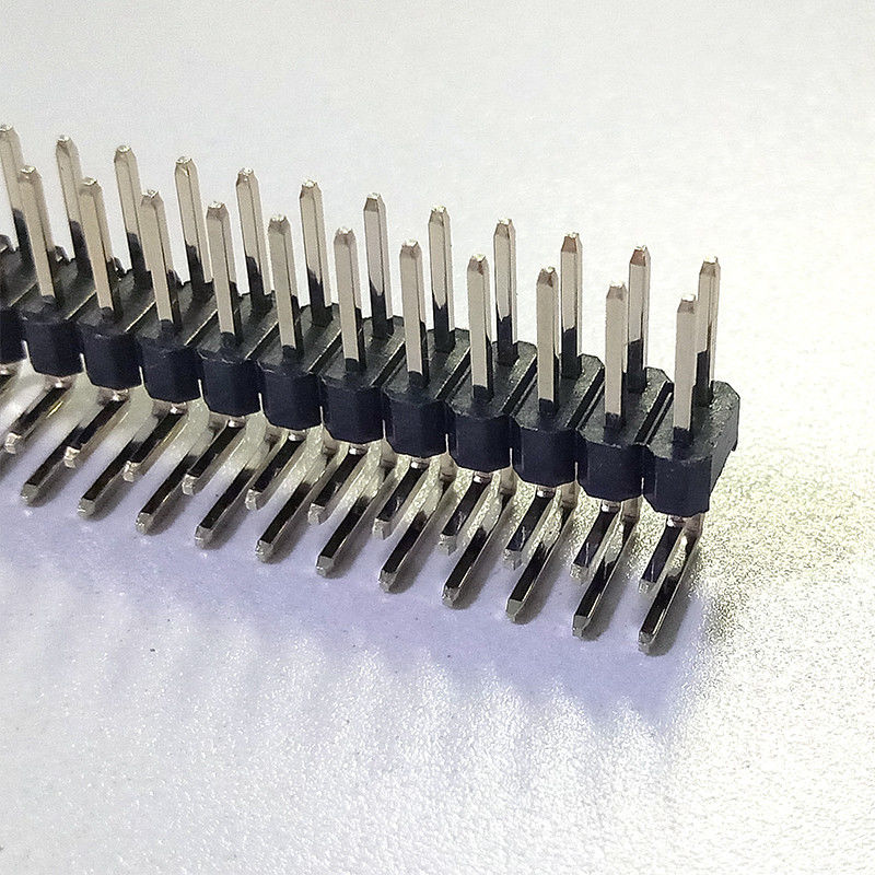 PA9T dubbele Enige Rijonderdompeling 90 Graad Pin Connector Pin kop 1,27 Mm-Hoogte
