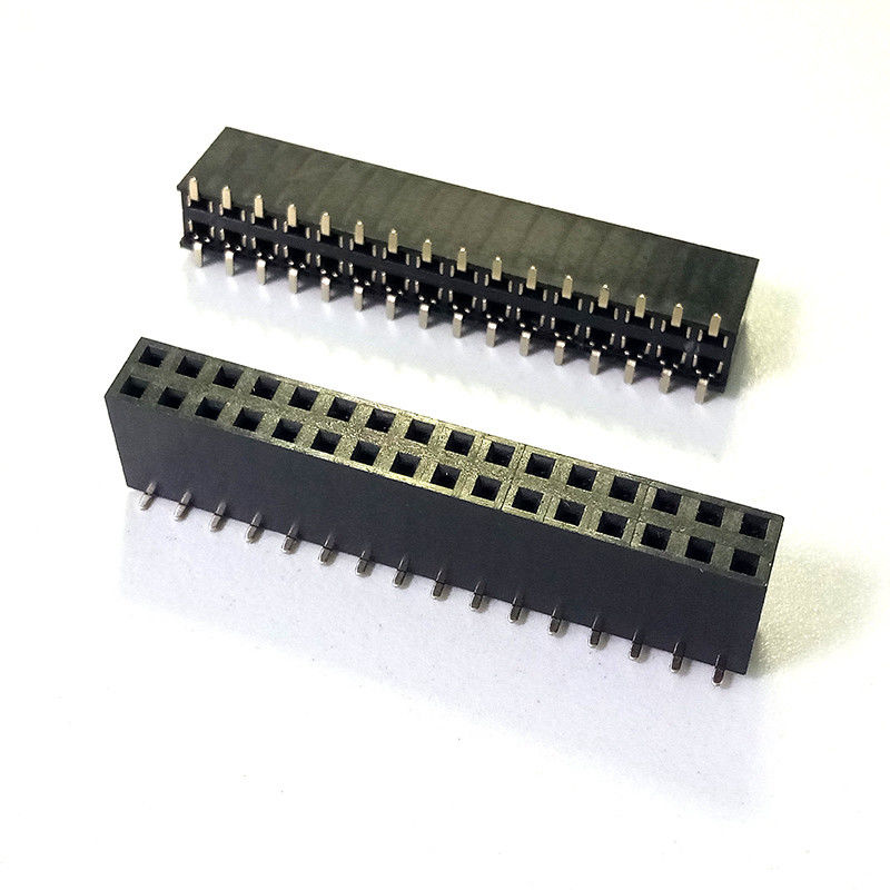 PA6T UL94V-0 Vrouwelijke kop aansluiting met 2,54 mm Pitch en Brass Gold Flash Contact
