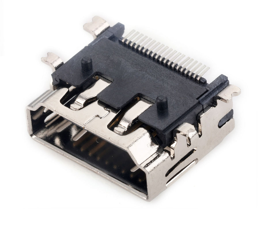 Horizontale HDMI-het Type van de Contactdoos Vrouwelijke SMT van PCB A Schakelaar 10000 Cycli