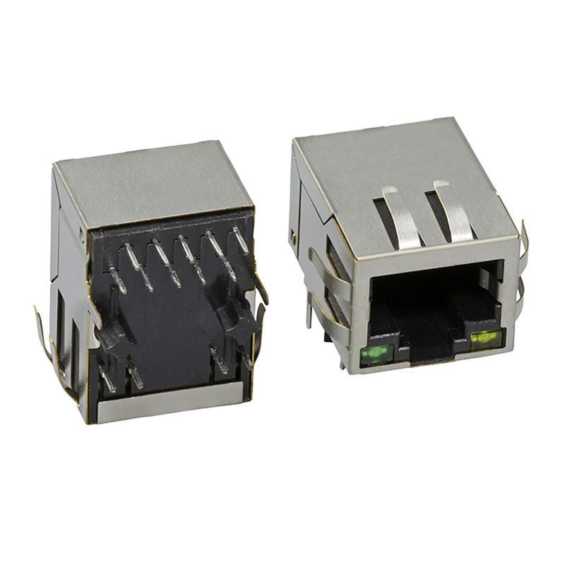 Enige Haven Tab Down 8 de Schakelaar van PCB van Pin FeMannelijk RJ45 met Filter Ethernet